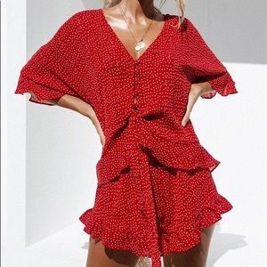 Sabo Skirt Red Playsuit